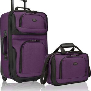 Rio Rugged Fabric Expandable Carry-on Luggage, Purple, Set